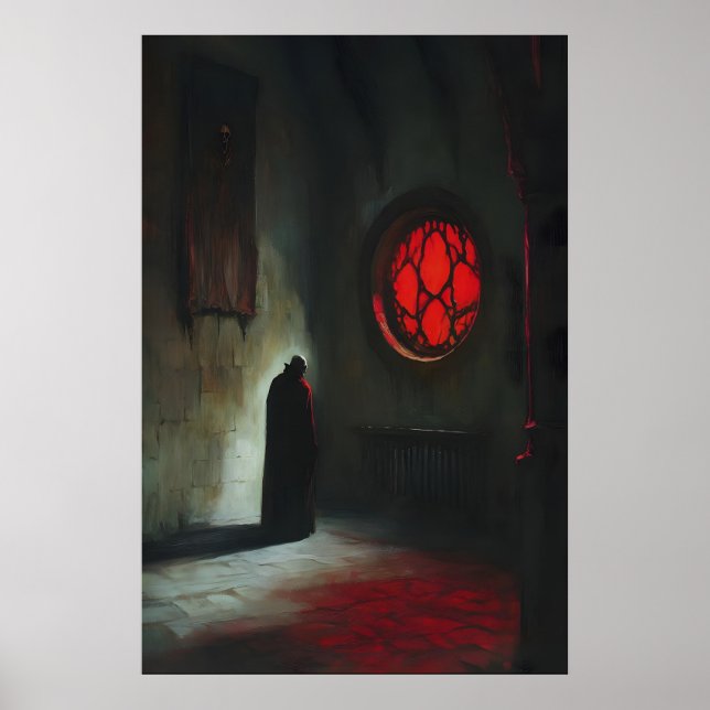 Poster Vampiro Encoberto Drácula na Luz Vermelha do Terro (Frente)