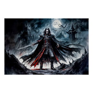 Póster Vampiro Guerreiro em Moonlit Ruins