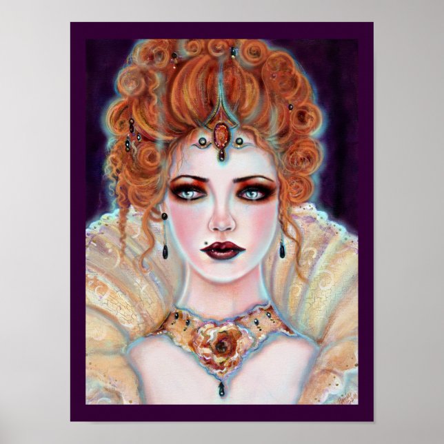 Poster Vampiro vitoriano gótico do Halloween por Renee La (Frente)