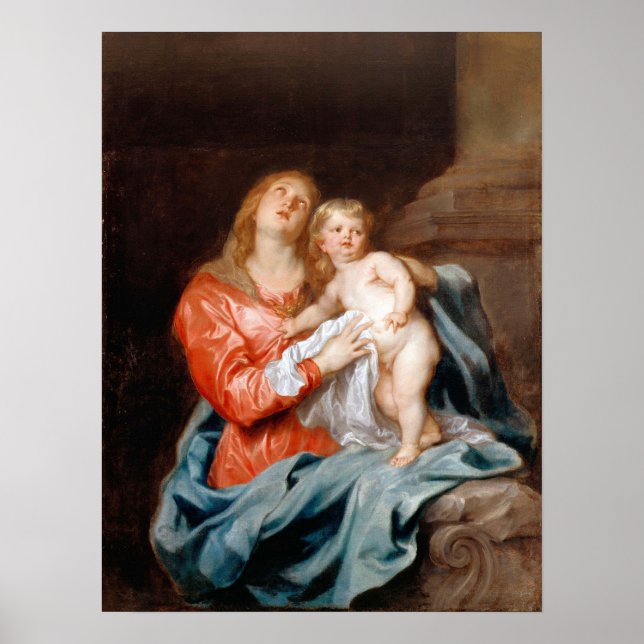 Poster Van Dyck - A Madonna e o Menino (Frente)