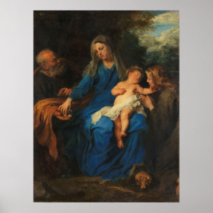 Poster Van Dyck - A Santa Família Com Mary Magdalene