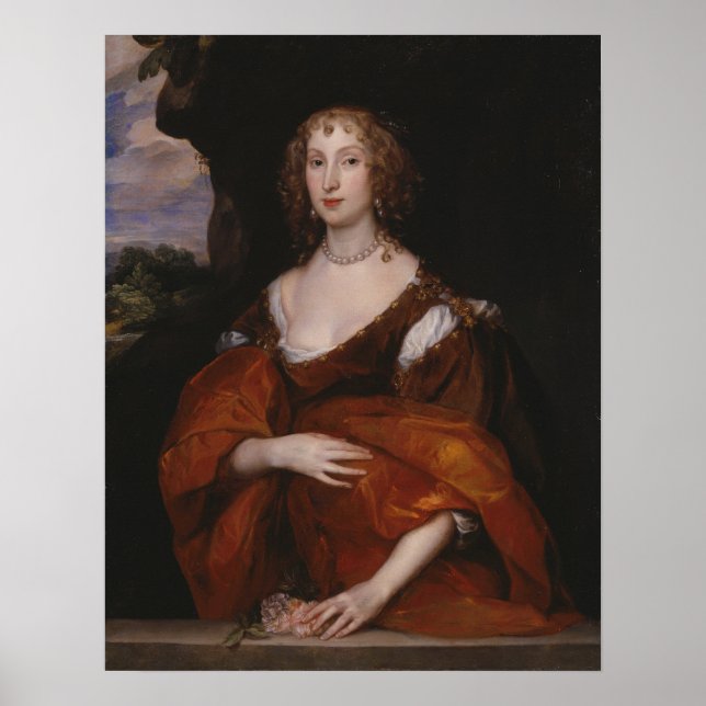 Poster Van Dyck - Retrato De Mary Hill Lady Killigrew (Frente)
