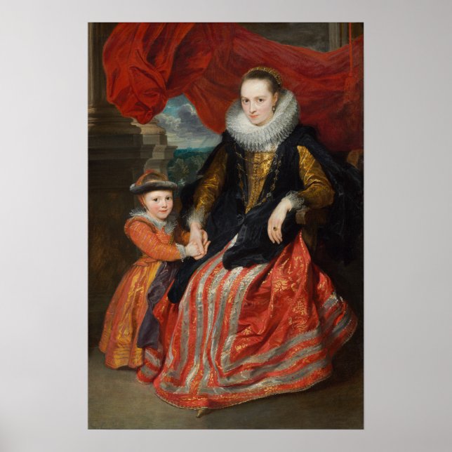 Poster Van Dyck - Susana Fourment E Sua Filha (Frente)