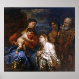 Poster Van Dyck - Virgem, Criança com Cantores de Repenta