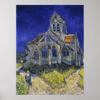 Van Gogh A Igreja em Auvers Céu Azul Arte
