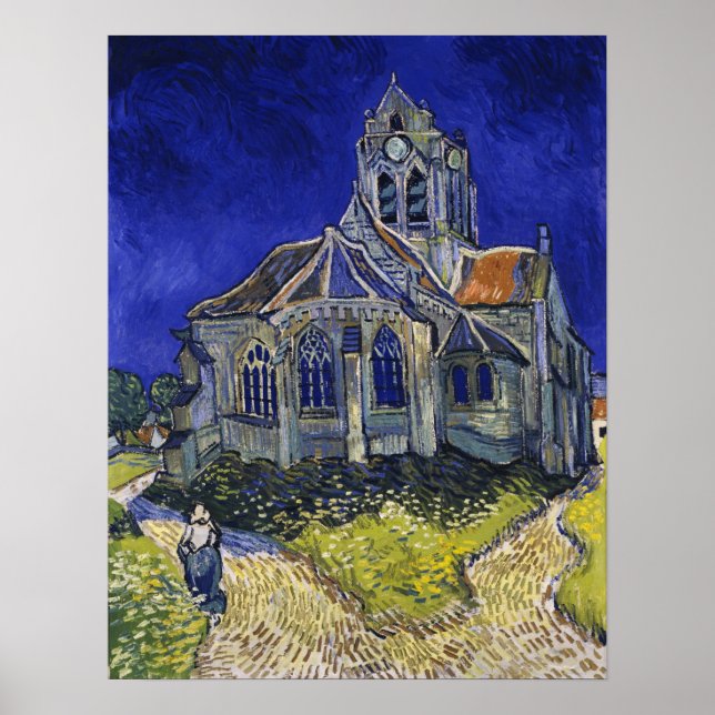 Poster Van Gogh - A Igreja Em Auvers-Sur-Oise (Frente)