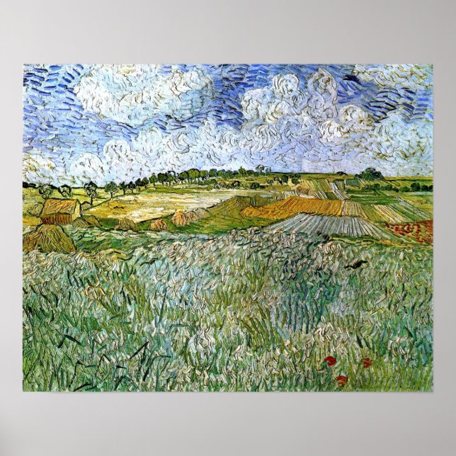 Poster Van Gogh - A Planície em Auvers 1890 (Frente)