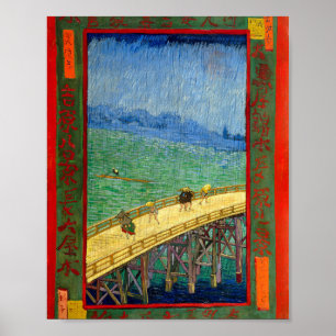 Poster Van Gogh A ponte na chuva depois de Hiroshige