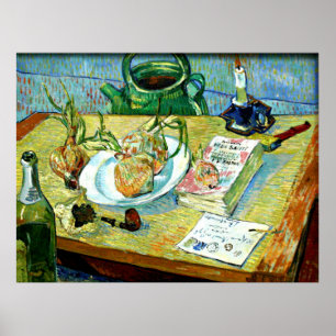 Poster Van Gogh - A vida estática com um poste de cebola