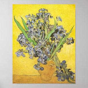 Póster Van Gogh Ainda Vase, Irrises (F678) Belas Artes