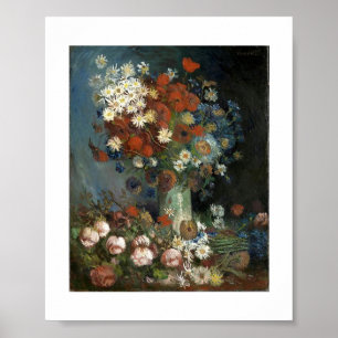 Poster Van Gogh ainda vive com flores e Rosas