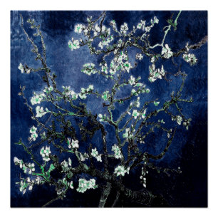 Póster Van Gogh Almond Blossoms Midnight Blue