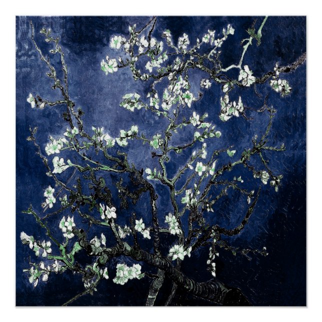 Póster Van Gogh Almond Blossoms Midnight Blue (Frente)