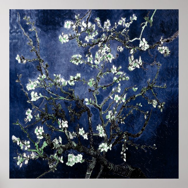 Poster Van Gogh Almond Blossoms Midnight Blue (Frente)