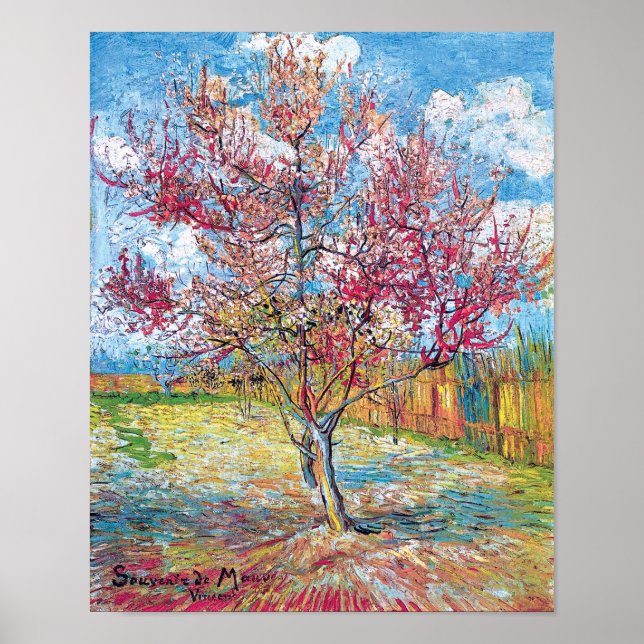 Poster Van Gogh - Árvores de Pessegueiro Cor-de-Rosa Post (Frente)