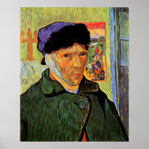 Póster Van Gogh; Autorretrato com a Orelha Cortada