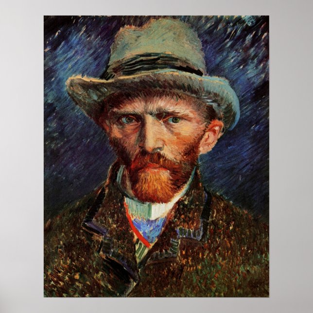 Póster Van Gogh; Autorretrato com Chapéu de Feltro Cinza (Frente)
