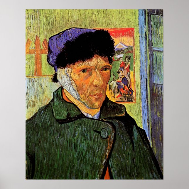 Póster Van Gogh; autorretrato com Orelha Bandada (Frente)