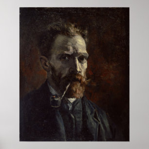 Poster Van Gogh - Autorretrato com Pipe
