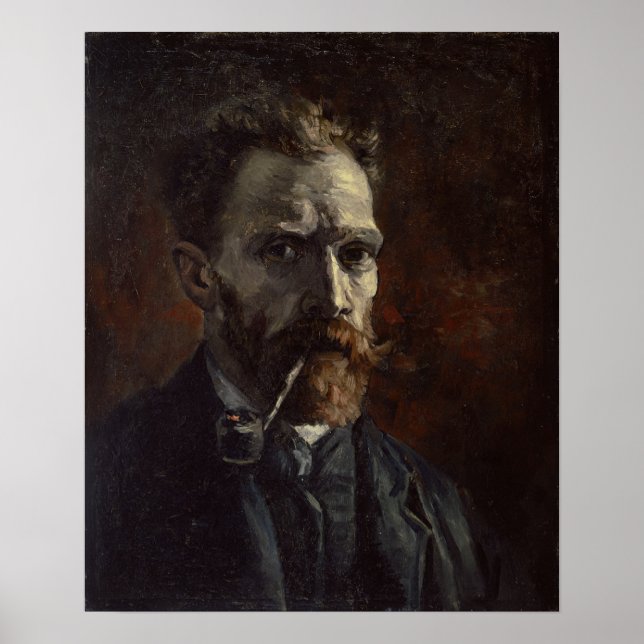 Poster Van Gogh - Autorretrato Com Pipe (Frente)