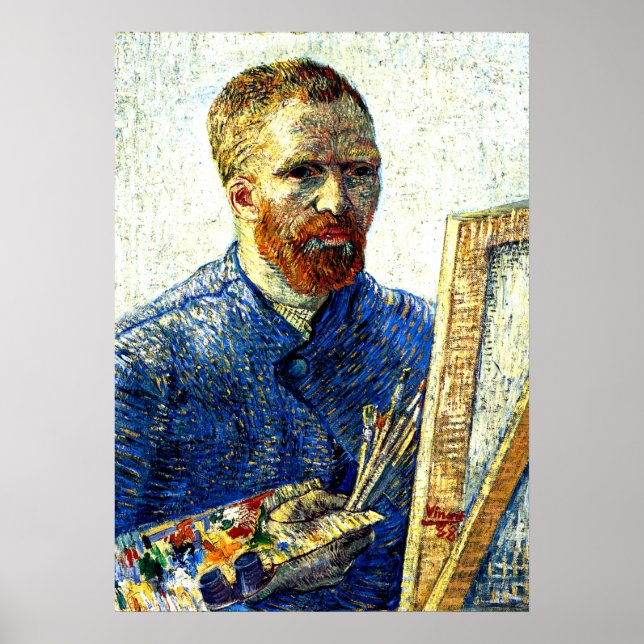 Poster Van Gogh - Autorretrato como um Pintor (Frente)