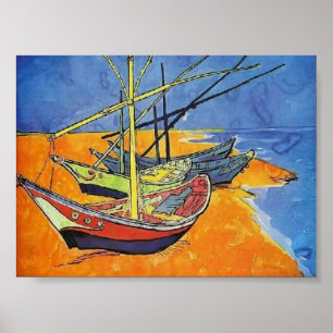 Póster Van Gogh - Barcos de Pesca na Praia