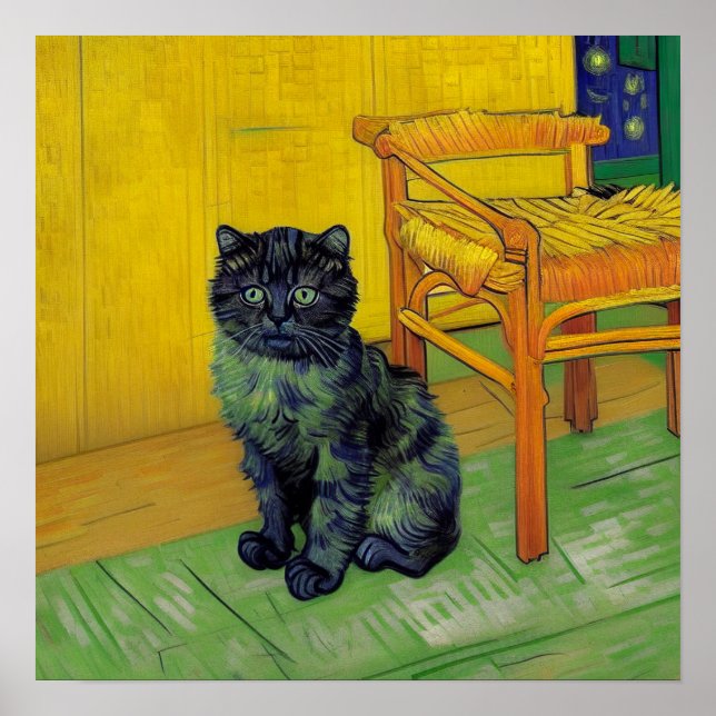 Poster Van Gogh Black Cat (Frente)