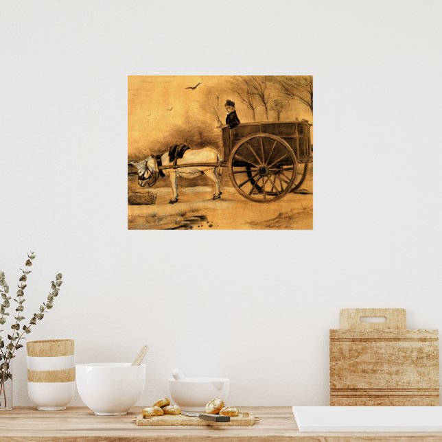 Poster Van Gogh - Burro e Carrinho (Cozinha)