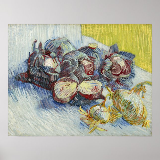 Poster Van Gogh - Cabinas Vermelhas E Cebolas (Frente)