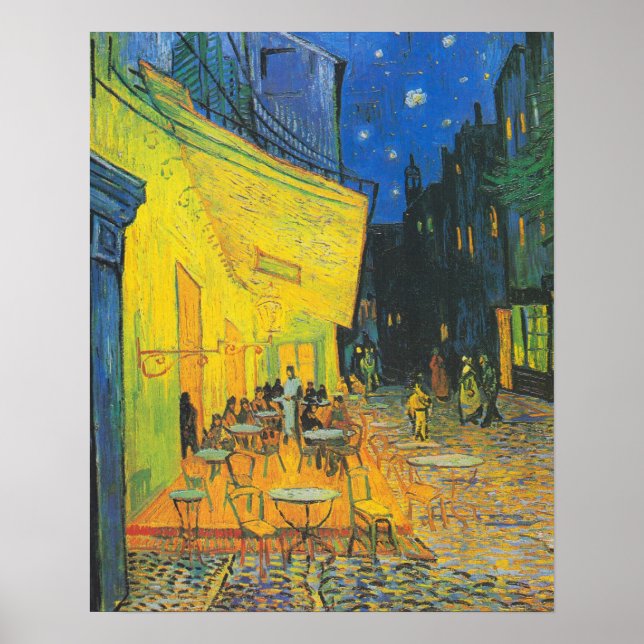 Póster Van Gogh Cafe Terrace Street Scene (Frente)
