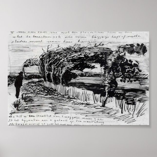 Póster Van Gogh - Caminho para a praia (Frente)
