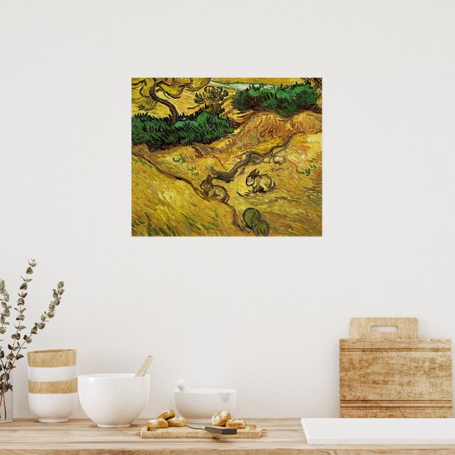 Poster Van Gogh - Campo com Dois Coelhos (Cozinha)