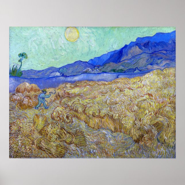 Poster Van Gogh - Campo de Trigo com Ceifeira (Frente)