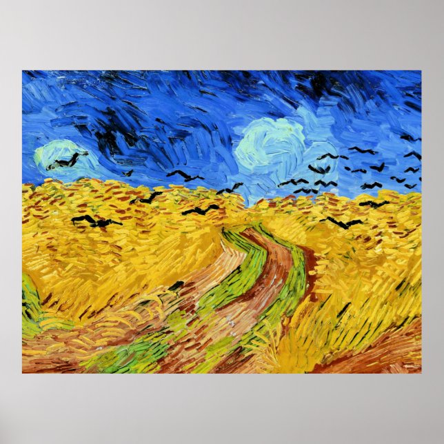 Poster Van Gogh - Campo de Trigo com Corvos, (Frente)