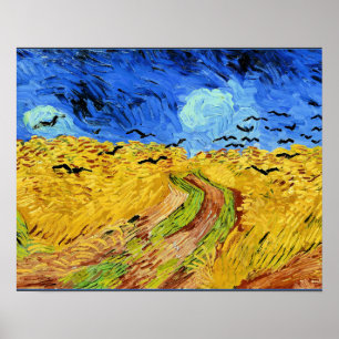 Poster Van Gogh - Campo de trigo com corvos, famosa pintu