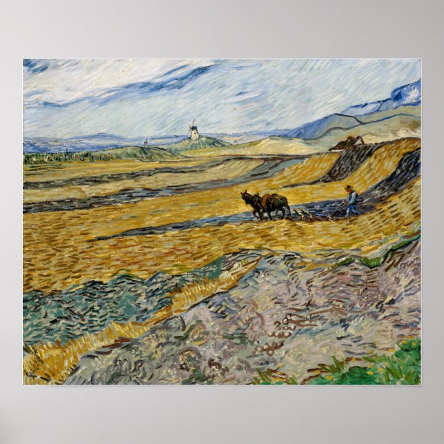 Poster Van Gogh - Campo Fechado Com Plowman (Frente)