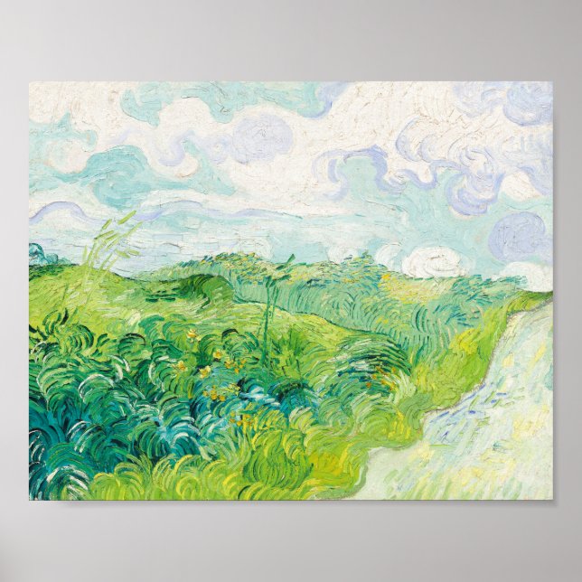 Poster Van Gogh. Campos de Trigo Verde Auvers. Impression (Frente)