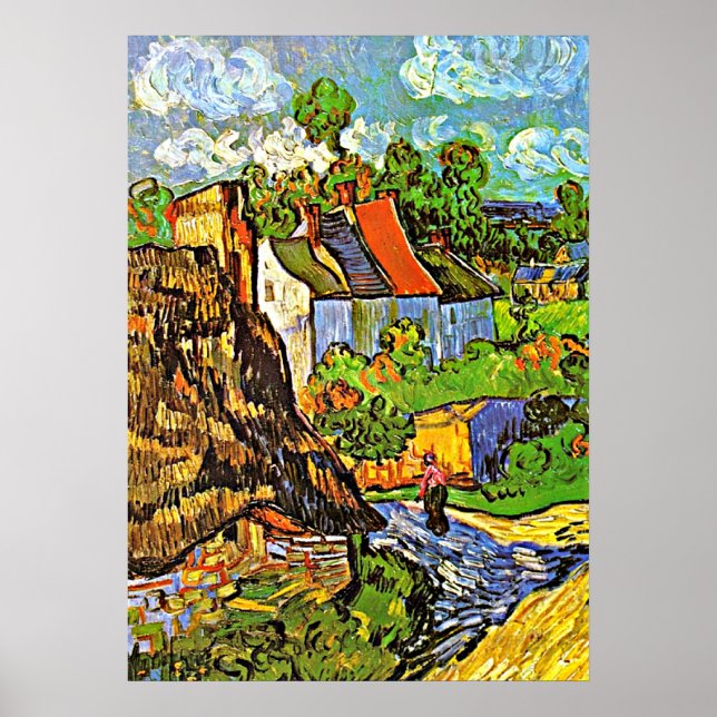 Póster Van Gogh - Casas em Auvers (Frente)