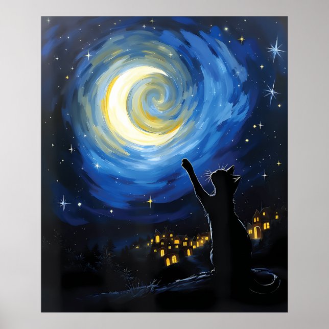 Poster van Gogh Cat Art (Frente)