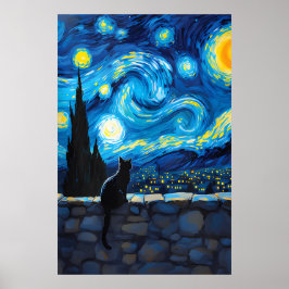 Poster van Gogh Cat Art