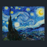 Poster Van Gogh é a Noite Estrelada<br><div class="desc">The Starry Night por Vincent van Gogh (1889).</div>