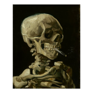 Póster Van Gogh, Esqueleto com um cigarro aceso