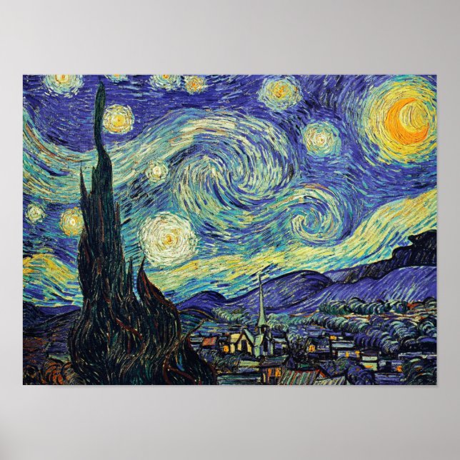 Póster Van Gogh está no Starry Night (Frente)