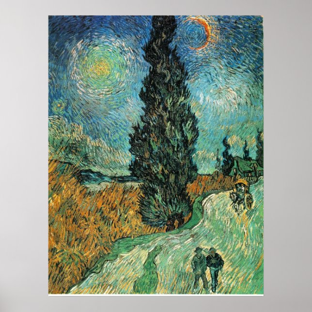PÓSTER VAN GOGH - ESTRADA COM CYPRESS E STAR (Frente)
