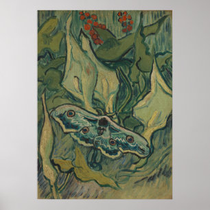 Poster Van Gogh Grande Mariposa Pavão Vintage Arte da Nat