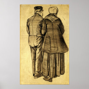 Poster Van Gogh - Homem e mulher vistos pelas costas