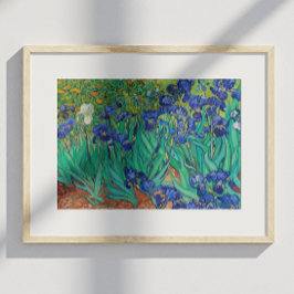Poster Van Gogh Irises. impressionismo floral azul