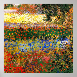 Poster Van Gogh - Jardim de Flores, pintura de arte fina,