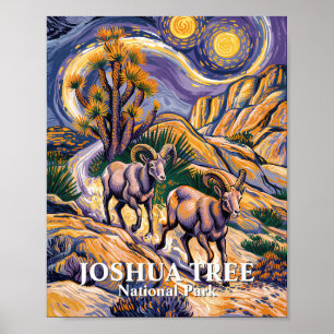 Poster Van Gogh Joshua Tree Vida Selvagem Ovelhas & Texto