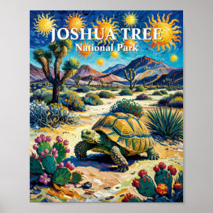 Poster Van Gogh Joshua Tree Vida Selvagem Tartaruga Color